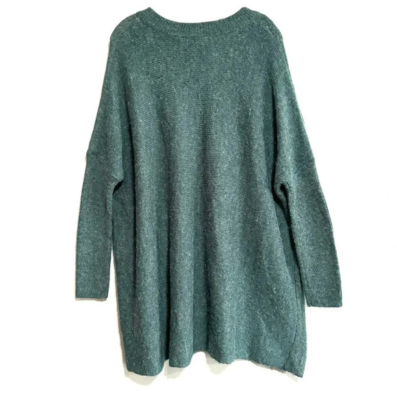 H&M Green Oversize Drop Shoulder Sweater Tunic / Dress Alpaca Wool Size XS / S - Picture 2 of 5